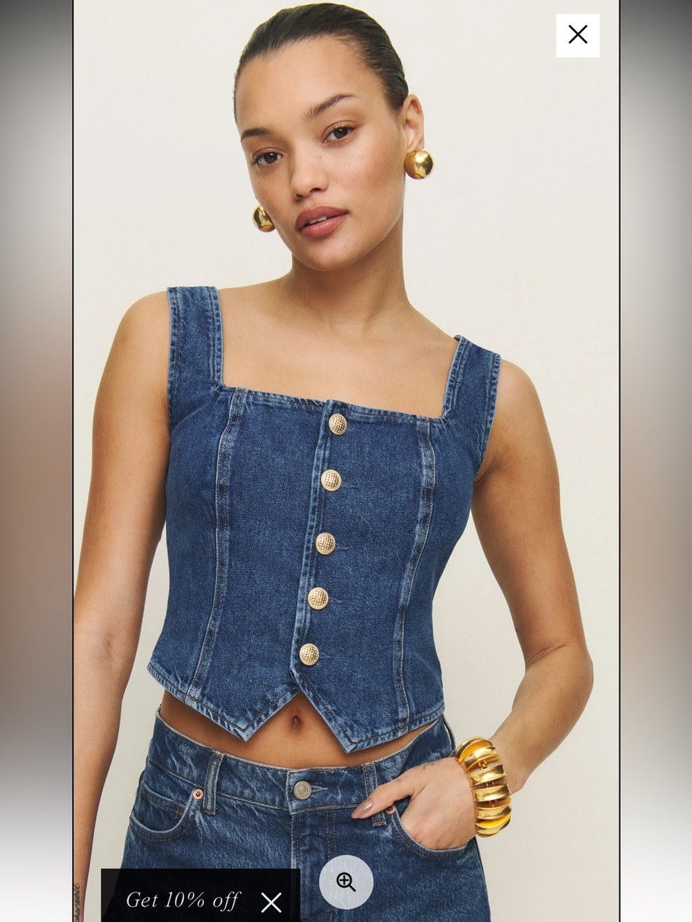 Reformation Bo Denim Top SIZE 4